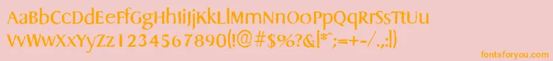 DragonantiqueRegular Font – Orange Fonts on Pink Background