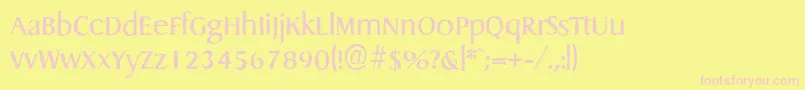 Fonte DragonantiqueRegular – fontes rosa em um fundo amarelo
