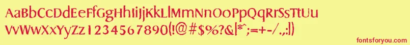 DragonantiqueRegular Font – Red Fonts on Yellow Background