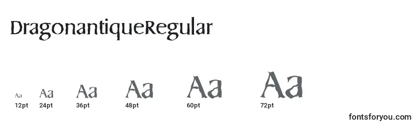Размеры шрифта DragonantiqueRegular