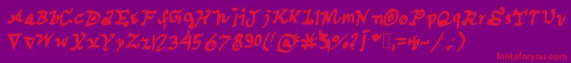 Cuspep Font – Red Fonts on Purple Background