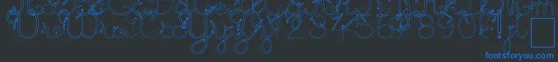 Weitere Informationen zur MaternellecolorCreuse-Schriftart MaternellecolorCreuse-Schriftart – Blaue Schriften auf schwarzem Hintergrund