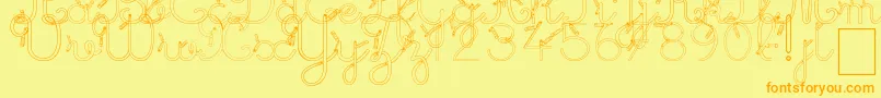 Fonte MaternellecolorCreuse – fontes laranjas em um fundo amarelo
