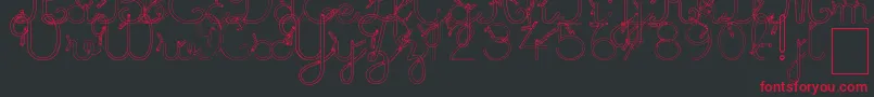 MaternellecolorCreuse Font – Red Fonts on Black Background
