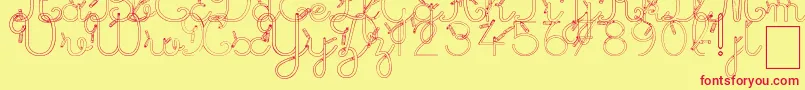 MaternellecolorCreuse Font – Red Fonts on Yellow Background