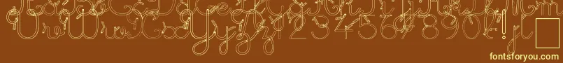 MaternellecolorCreuse-Schriftart – Gelbe Schriften auf braunem Hintergrund