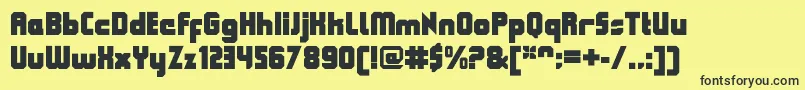 QueuebrickClosedultra Font – Black Fonts on Yellow Background