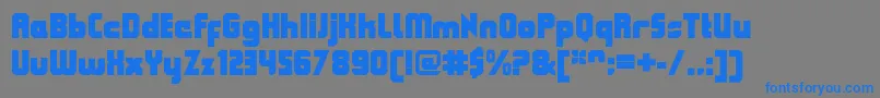 QueuebrickClosedultra Font – Blue Fonts on Gray Background