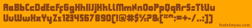QueuebrickClosedultra Font – Brown Fonts on Orange Background