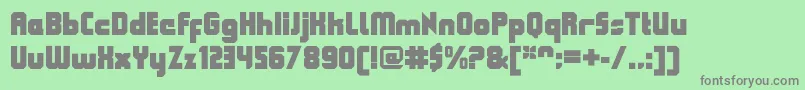 QueuebrickClosedultra Font – Gray Fonts on Green Background