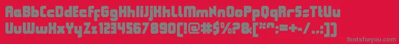 QueuebrickClosedultra Font – Gray Fonts on Red Background