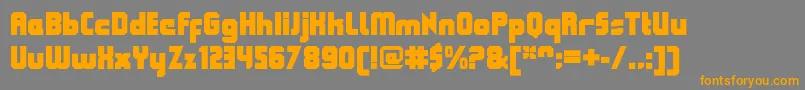 QueuebrickClosedultra Font – Orange Fonts on Gray Background