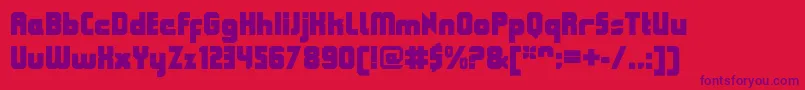 QueuebrickClosedultra Font – Purple Fonts on Red Background