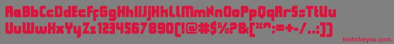 QueuebrickClosedultra Font – Red Fonts on Gray Background