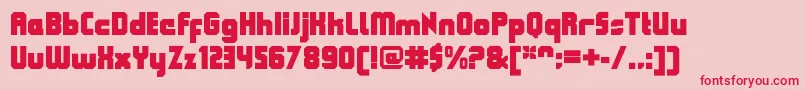 フォントQueuebrickClosedultra – ピンクの背景に赤い文字