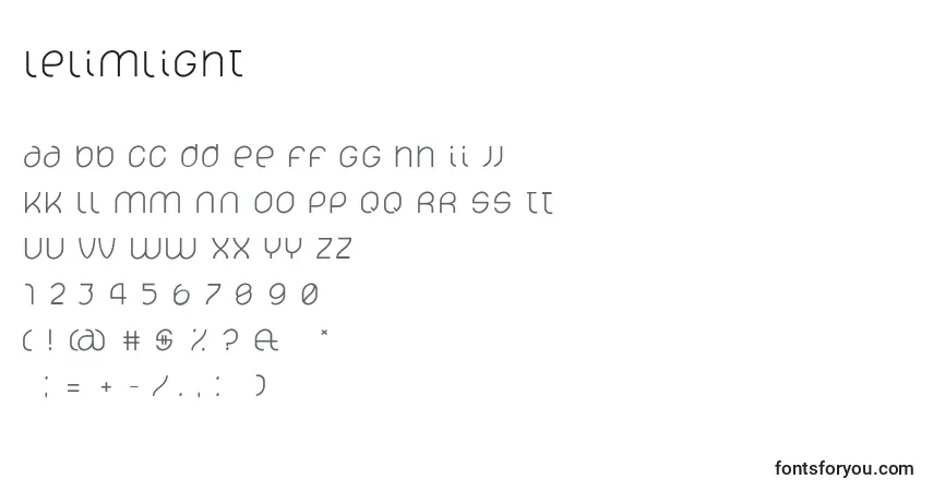 LelimLight-fontti – aakkoset, numerot, erikoismerkit