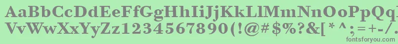 フォントBodoniSixItcTtBold – 緑の背景に灰色の文字