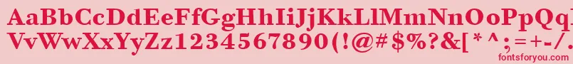 BodoniSixItcTtBold Font – Red Fonts on Pink Background