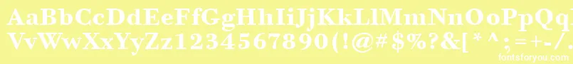 BodoniSixItcTtBold Font – White Fonts on Yellow Background