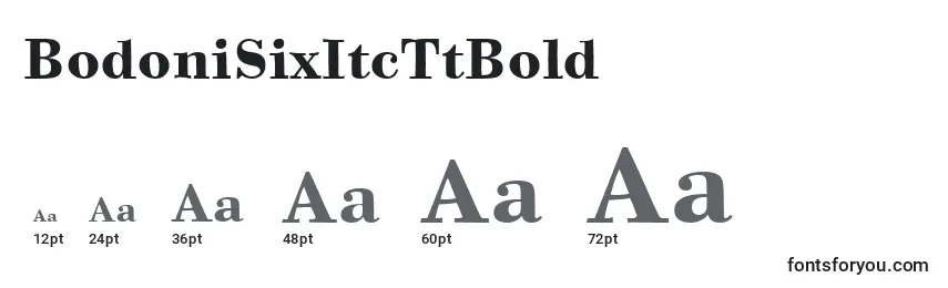 Размеры шрифта BodoniSixItcTtBold