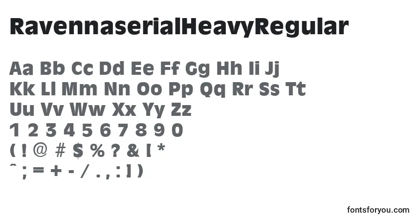 Czcionka RavennaserialHeavyRegular – alfabet, cyfry, specjalne znaki