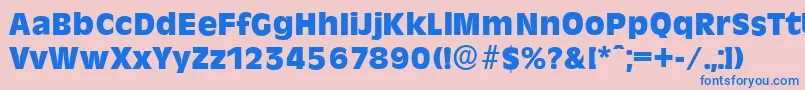 RavennaserialHeavyRegular Font – Blue Fonts on Pink Background