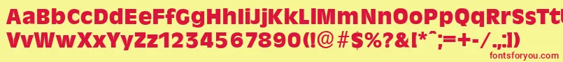 RavennaserialHeavyRegular Font – Red Fonts on Yellow Background