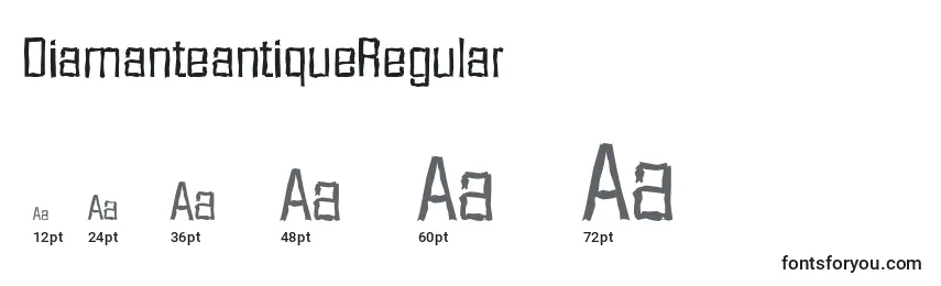 Размеры шрифта DiamanteantiqueRegular