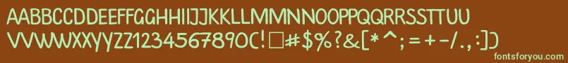 Шрифт PlainscriptcttNormal – зелёные шрифты на коричневом фоне
