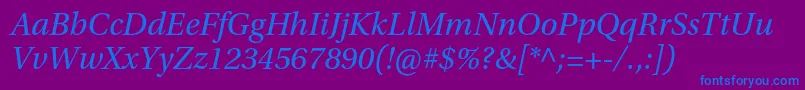 UtopiastdItalic Font – Blue Fonts on Purple Background