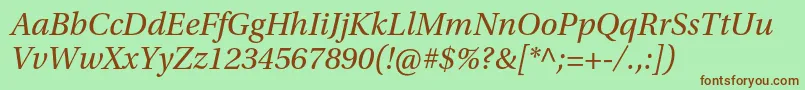More about UtopiastdItalic Font UtopiastdItalic Font – Brown Fonts on Green Background