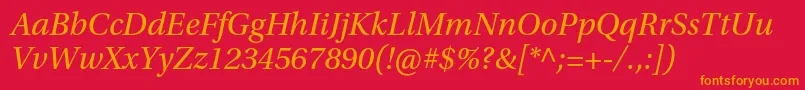 UtopiastdItalic Font – Orange Fonts on Red Background