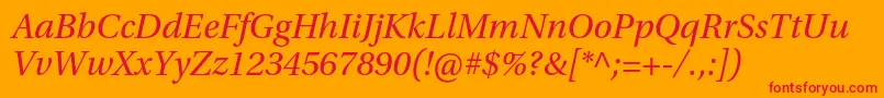 UtopiastdItalic Font – Red Fonts on Orange Background