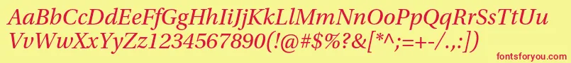 UtopiastdItalic Font – Red Fonts on Yellow Background