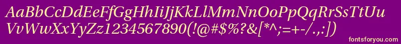 UtopiastdItalic Font – Yellow Fonts on Purple Background