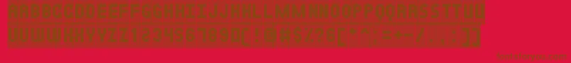 フォントNewsBoardSt – 赤い背景に茶色の文字