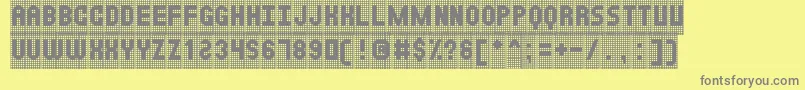 NewsBoardSt-Schriftart – Graue Schriften auf gelbem Hintergrund