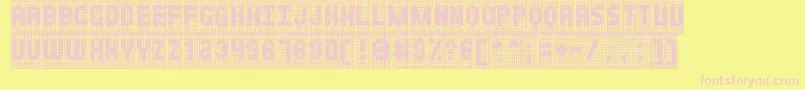 フォントNewsBoardSt – ピンクのフォント、黄色の背景