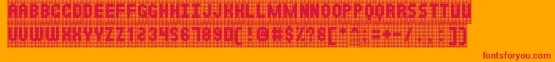 NewsBoardSt-Schriftart – Rote Schriften auf orangefarbenem Hintergrund
