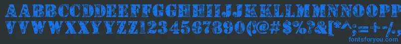 Camouflagew Font – Blue Fonts on Black Background