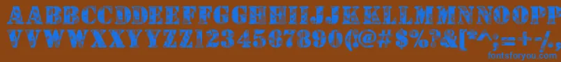 Camouflagew Font – Blue Fonts on Brown Background