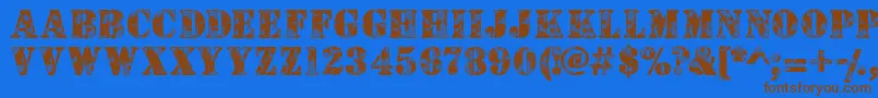 Camouflagew Font – Brown Fonts on Blue Background