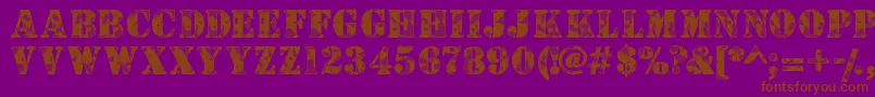 Camouflagew Font – Brown Fonts on Purple Background