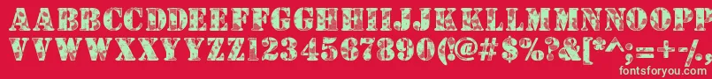 Camouflagew Font – Green Fonts on Red Background