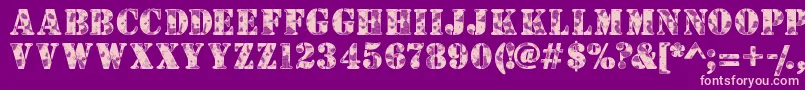 Camouflagew Font – Pink Fonts on Purple Background