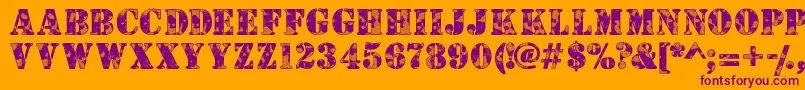 Camouflagew Font – Purple Fonts on Orange Background