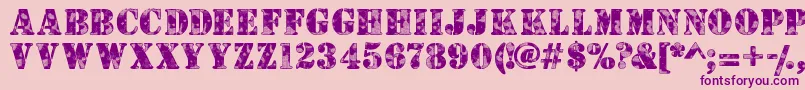 Camouflagew-Schriftart – Violette Schriften auf rosa Hintergrund