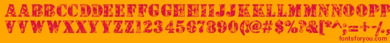 More about Camouflagew Font Camouflagew Font – Red Fonts on Orange Background