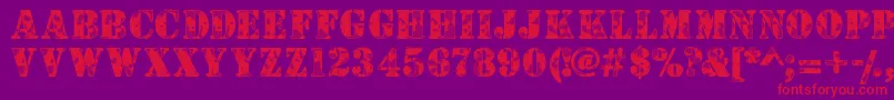 Camouflagew Font – Red Fonts on Purple Background