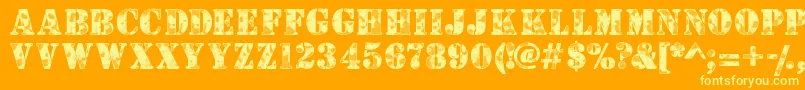 Camouflagew Font – Yellow Fonts on Orange Background